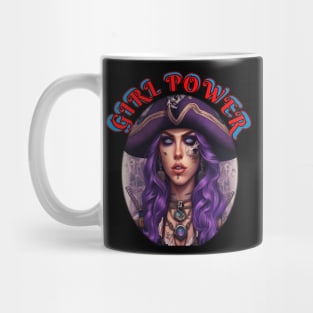 Girl power, purple pirate girl Mug